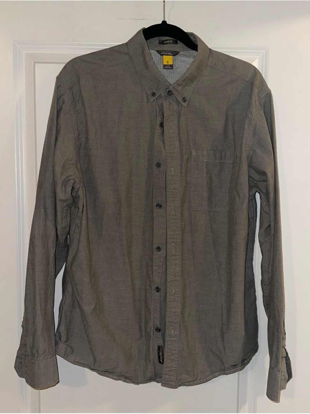 Eddie Bauer Men’s Grey Button Down Shirt